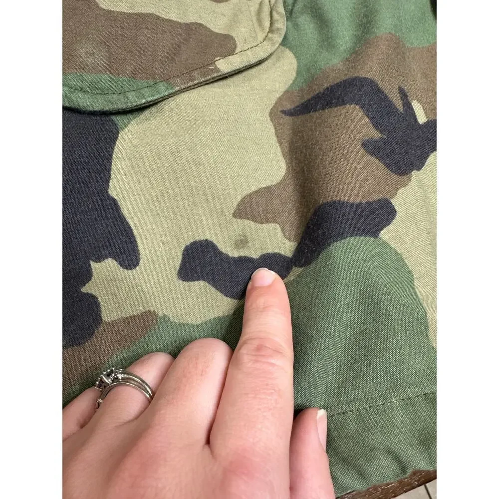 US Military Camo Hooded Jacket Men Medium Hunting Utility Tactical Work Outdoor